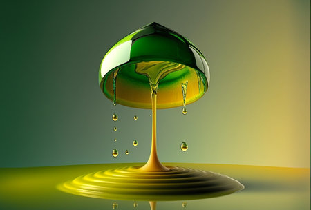 Illustration of fast speed photography liquid drop artの素材