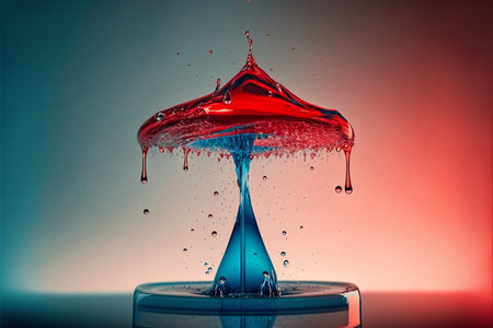 Illustration of fast speed photography liquid drop artの素材