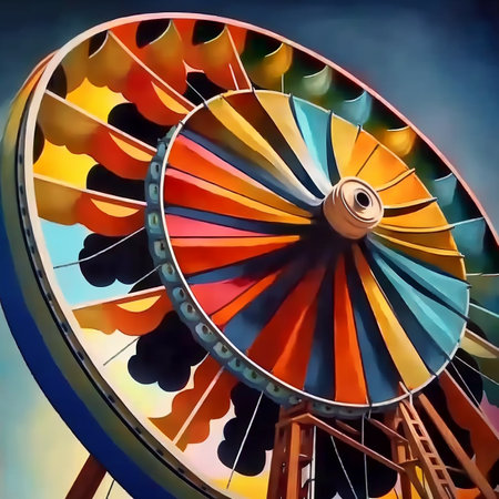 Illustration of a colorful gambling roulette wheel as in a casinoの素材