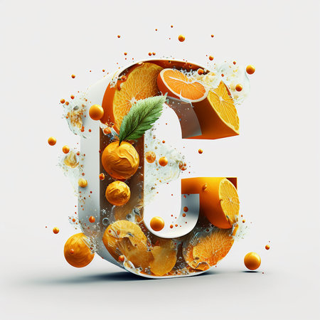 A stylish decorated alphabet letter illustration on a white backgroundの素材