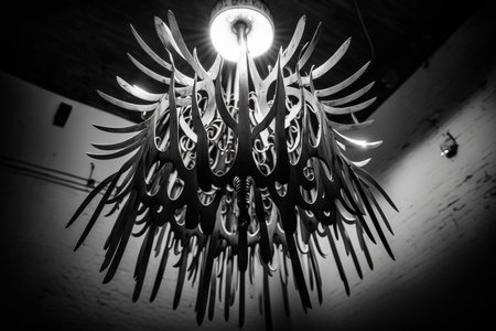 Creative illustration of objects made from forks. Forked art.の素材
