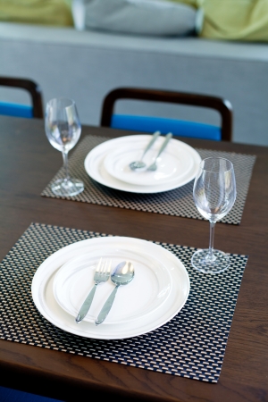 two dish on wooden tableのeditorial素材