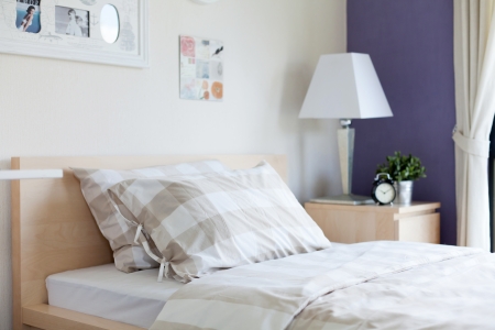 pillow on bedroomのeditorial素材