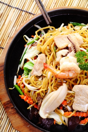 fried noodles with Seafood の写真素材