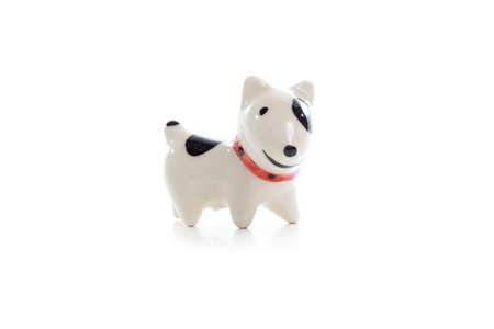 Dog Figurine on White Backgroundの写真素材