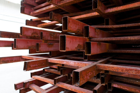 Pipes metal square section for construction