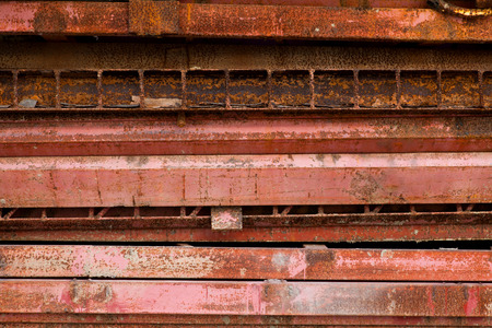 Pipes metal square section for constructionの写真素材