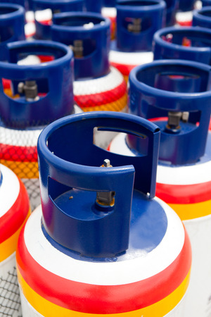 Many of the Gas tanks, Propane-butaneの写真素材