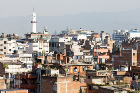 Urban architecture from Kathmandu Nepal City backgroundの写真素材