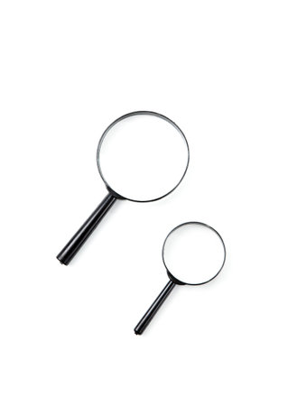 Two magnifying glass isolateの写真素材