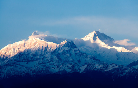 View of the himalayan peak Machhapuchhare, the fish tail, Pokhara, Nepalの写真素材