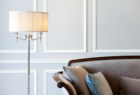 Relax area with lamp, selective focusの写真素材