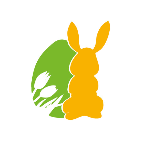 easter Greetings in green banner Happ Easterの写真素材