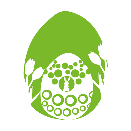 easter Greetings in green banner Happ Easterの写真素材