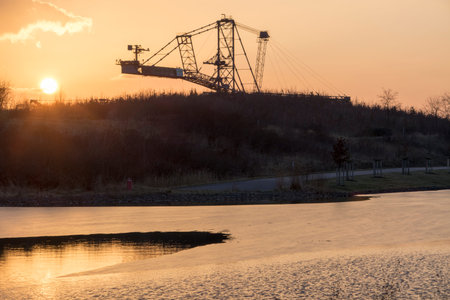 renaturation open-cast mining in germany leipzig in the evening oposites