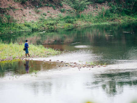 Man and his fishing hobbyの素材