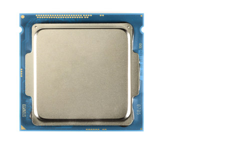 Modern eight or four-core processor on light bacgkround