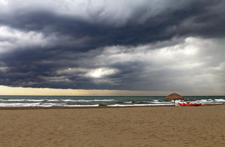 Stormy weather on the Versilia shore of Forte dei Marmiの写真素材