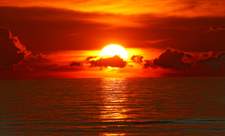 Sunset on the Mediterranean Seaの写真素材