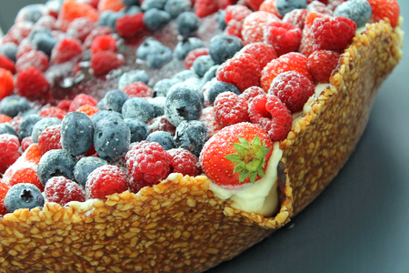 Mixed fruit of the forest cakeの写真素材