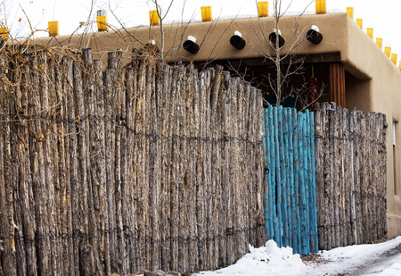 Blue Gate in Santa Fe, New Mexicoの写真素材