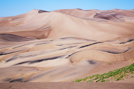 Smooth Golden Sand at the Great Sand Dunes National Park and Preserve, Coloradoの写真素材