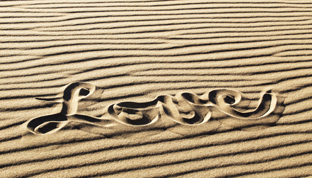 Love Written in the Rippled Sand, Great Sand Dunes National Park and Preserve, Coloradoの写真素材