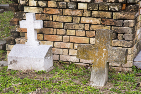 Crosses in the Old Cemetary, Brownsville, Texasの写真素材