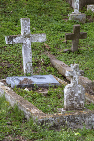 Crosses in the Old Cemetary, Brownsville, Texasの写真素材