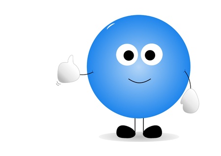 Thumbs up cartoon manの写真素材