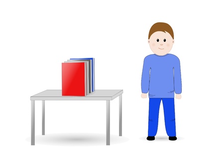 Boy with booksの写真素材