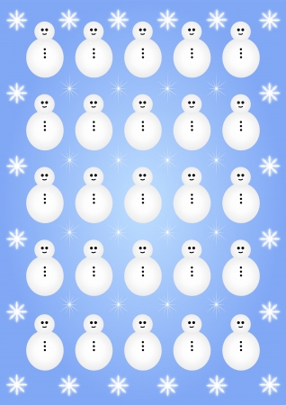 Background blue snowmenの写真素材