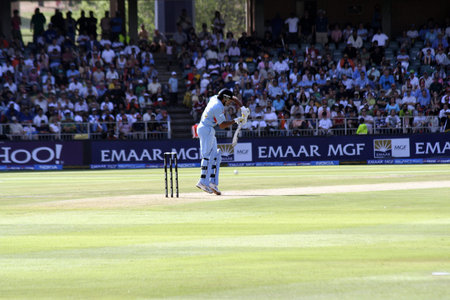 India batting against Pakistan, Twenty 20 cricket match in 2007のeditorial素材