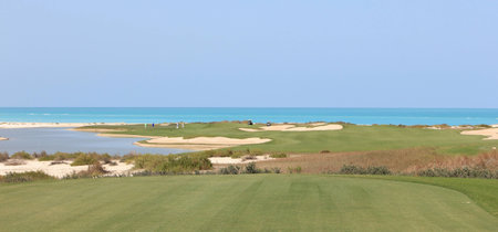 Golf course at Saadiyat Beach, United Arab Emiratesのeditorial素材