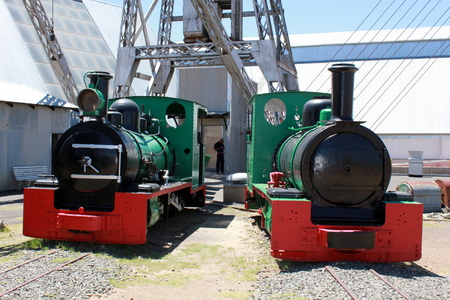 Old steam locomotives at Kimberley mine in South Africaのeditorial素材