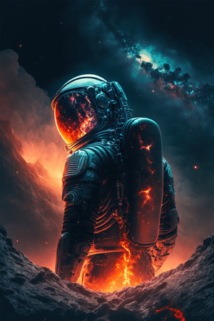 a beautiful picture of the universe, astronaut, space, fantasy,の素材