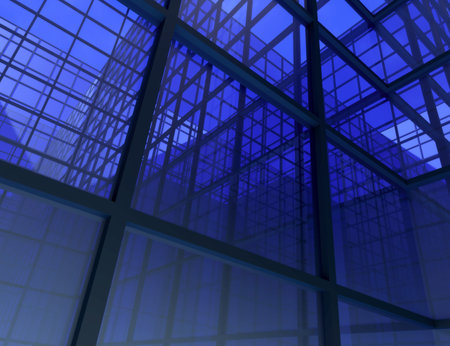 blue background window pattern building office perspective