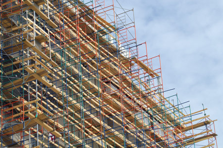 scaffold building renovation construction site skyscraper