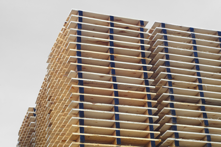 wood pallets plank stack industrial shipping factory shipment distributionの写真素材