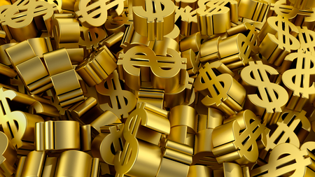 dollar sign gold finance business profit making money 3D illustrationの写真素材