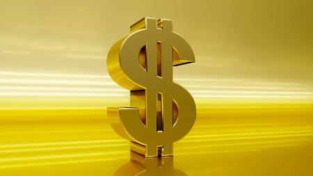 dollar sign money pawn we buy gold symbol economy and finance 3D illustrationの写真素材