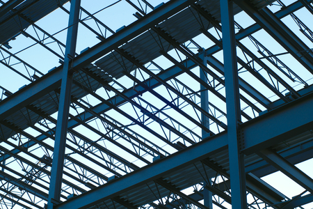 construction metal structure roof beam building industryの写真素材