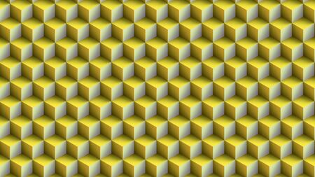 cubes background yellow block shape pattern low poly 3d illustrationの写真素材