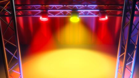 music concert stage light show spot 3D illustrationの写真素材