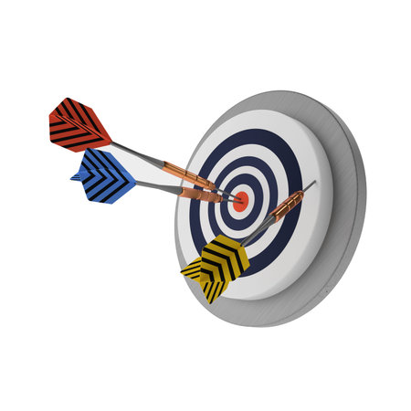 one looser two winners lucky target three arrows marketing hit trying white background 3D...