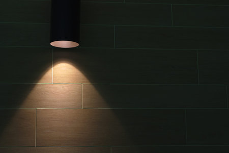 white brick wall under glass light reflections background