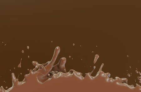 chocolate milk splash dairy product 3D illustrationの写真素材