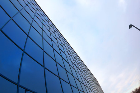 modern office building blue glass skyscraper tower