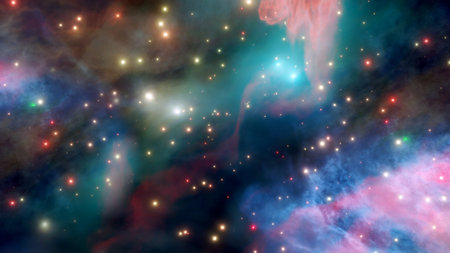 nebula in space astronomy cosmos universe stars 3D illustration