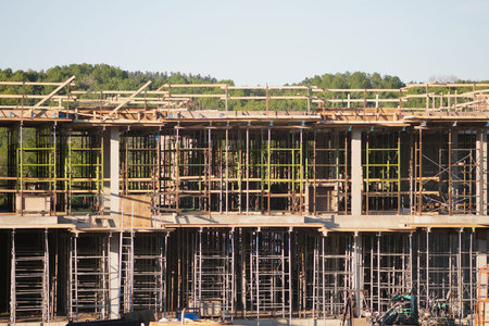 construction site building scaffold structure house development